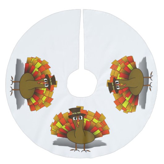 Thanksgiving Cartoon Turkije Pilgrim Kerstboom Rok (Voorkant)