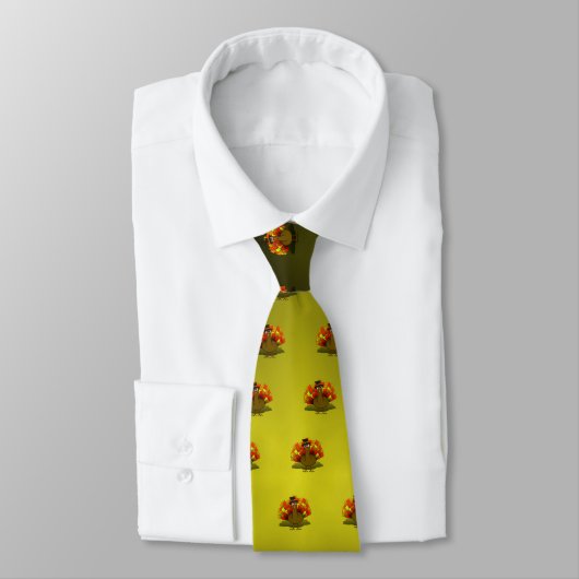 Thanksgiving Cartoon Turkije Pilgrim Stropdas (Gebonden)