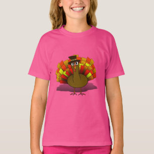 Thanksgiving Cartoon Turkije Pilgrim T-shirt