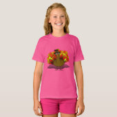 Thanksgiving Cartoon Turkije Pilgrim T-shirt (Voorkant volledig)