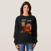 Thanksgiving Cat  Fake Cat Meow Thanksgiving Turke Trui (Voorkant volledig)