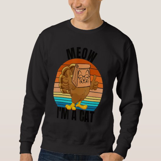 Thanksgiving Cat  Fake Cat Meow Thanksgiving Turke Trui (Voorkant)
