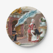 Thanksgiving Cat Papieren Bordje (Voorkant)