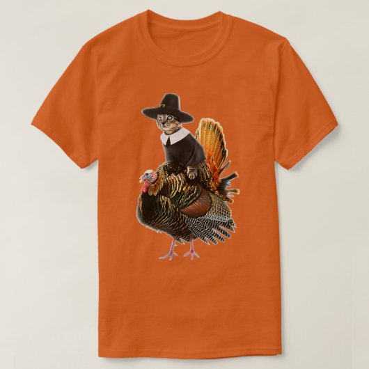 Thanksgiving Cat Pilgrim Costume Thanksgiving Turk T-shirt (Design voorkant)