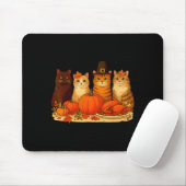 Thanksgiving Cats Dinner Pumpkin Autumn Men Women  Muismat (Met muis)