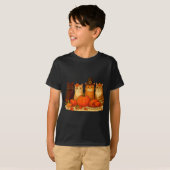 Thanksgiving Cats Dinner Pumpkin Autumn Men Women  T-shirt (Voorkant volledig)