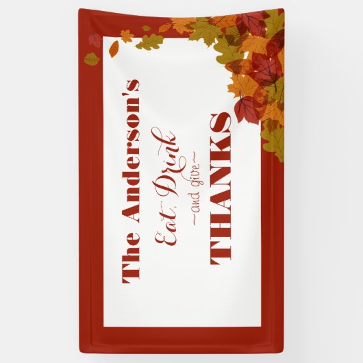 Thanksgiving Celebration Eet Drink & Geef Bedankt Spandoek (Verticaal)