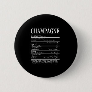 Thanksgiving Champagne Funny Nutrition Facts Chris Ronde Button 5,7 Cm