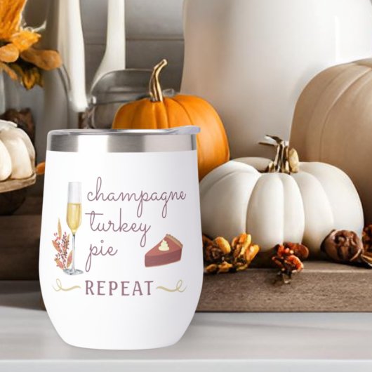 Thanksgiving Champagne Turkije Pie Herhaal Grappig