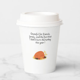 Thanksgiving chef-kok grappig citaat met kalkoen papieren bekers