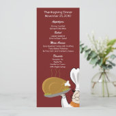 Thanksgiving Chef Turkey Day Gepersonaliseerd Menu Kaart (Staand voorkant)