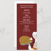 Thanksgiving Chef Turkey Day Gepersonaliseerd Menu Kaart (Voorkant / Achterkant)
