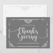 Thanksgiving Chic Elegant Grijs Feestdagenkaart (Voorkant / Achterkant)