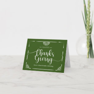 Thanksgiving Chic Elegant Groen Kaart