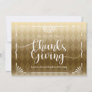 Thanksgiving Chic Gold Feestdagenkaart