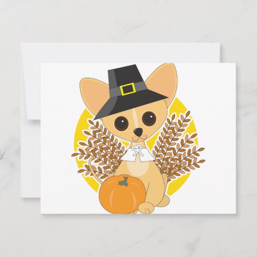 Thanksgiving Chihuahua Feestdagenkaart (Voorkant)