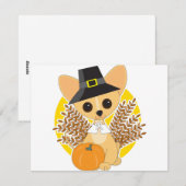 Thanksgiving Chihuahua Feestdagenkaart (Voorkant / Achterkant)