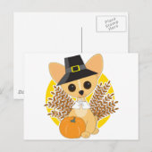 Thanksgiving Chihuahua Feestdagenkaart (Voorkant / Achterkant)