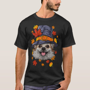 Thanksgiving Chihuahua Pilgrim Costume Dog Herfst  T-shirt