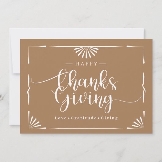 Thanksgiving chique elegante as feestdagenkaart (Voorkant)