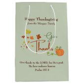 Thanksgiving Christelijk | Aangepaste naam & Bijbe Medium Cadeauzakje (Voorkant)