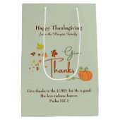 Thanksgiving Christelijk | Aangepaste naam & Bijbe Medium Cadeauzakje (Achterkant)