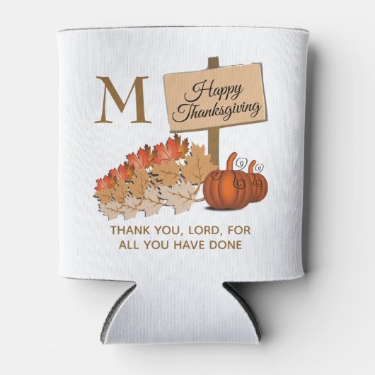 THANKSGIVING Christelijk monogram Blikjeskoeler (Voorkant)