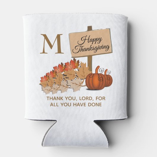 THANKSGIVING Christelijk monogram Blikjeskoeler (Achterkant)