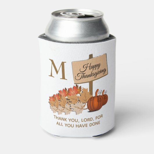 THANKSGIVING Christelijk monogram Blikjeskoeler (Blikje Achterkant)