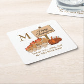 THANKSGIVING Christelijk monogram Kartonnen Onderzetters (Schuin)