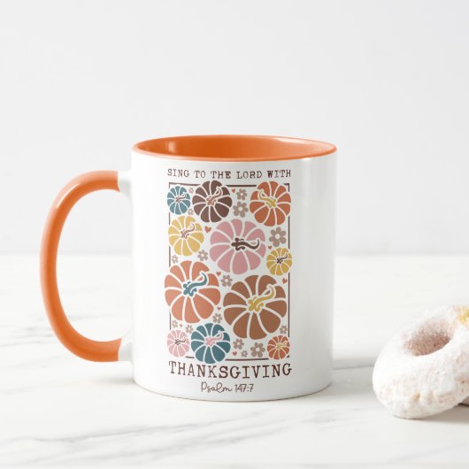 Thanksgiving Christelijke prijsopgave Mok (Met donut)