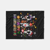 Thanksgiving Christmas Boston Terrier Dog Hallotha Fleece Deken (Voorkant (Horizontaal))