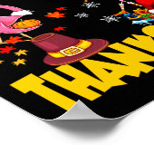 Thanksgiving Christmas Flamingo Happy Thanksmas Xm Poster (Hoek)