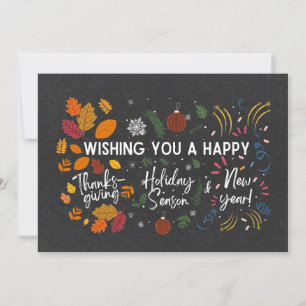 THANKSGIVING, CHRISTMAS, NIEUW JAAR Multivakanti Feestdagenkaart