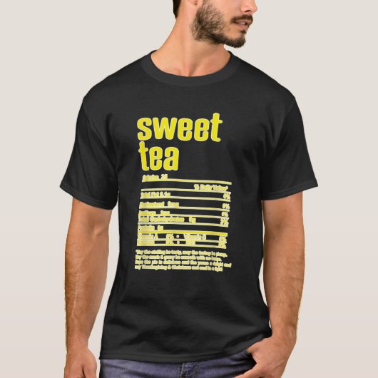Thanksgiving Christmas Sweet Tea Nutritional Facts T-shirt (Voorkant)