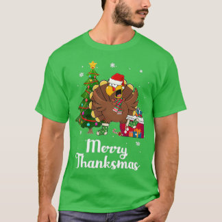 Thanksgiving Christmas Turkey Merry Thanksmas T-shirt