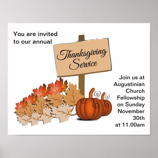 THANKSGIVING Church Service Poster (Voorkant)