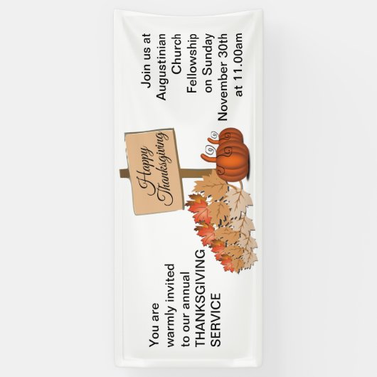 THANKSGIVING Church Service Spandoek (Verticaal)