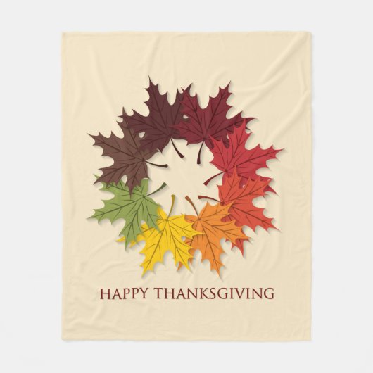 Thanksgiving cirkel bladeren fleece deken (Voorkant)