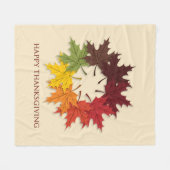 Thanksgiving cirkel bladeren fleece deken (Voorkant (Horizontaal))