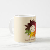 Thanksgiving cirkel bladeren koffiemok (Voorkant links)