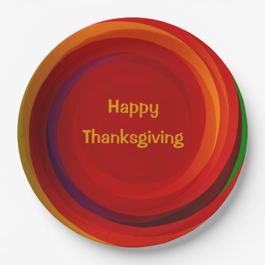 Thanksgiving cirkelvormige wervelkolom papieren bordje (Voorkant)