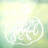 Thanksgiving Citaat en Pumpkin Venster Decaal Raamsticker (Vel 3)