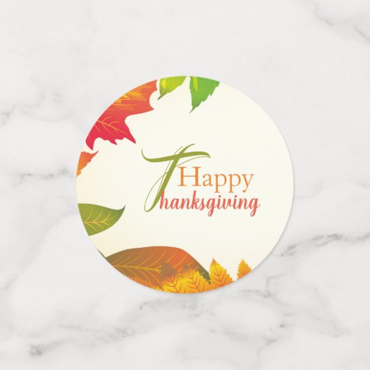 Thanksgiving Citaat Oranje Dall Leidt Wreatetabel Confetti (Kleine voorkant)