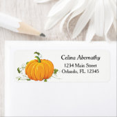 Thanksgiving Classic Pumpkin Retouradres Label (Insitu)