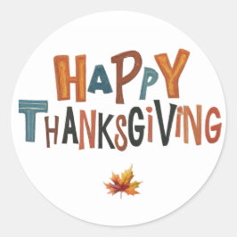 Thanksgiving Classic ronde Stickers
