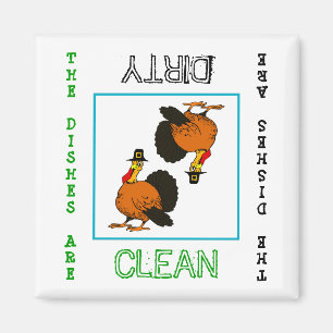 Thanksgiving Clean Dirty Vaatwasser Magnet