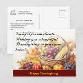 Thanksgiving Client Vastgoedmarketing Briefkaart (Voorkant / Achterkant)
