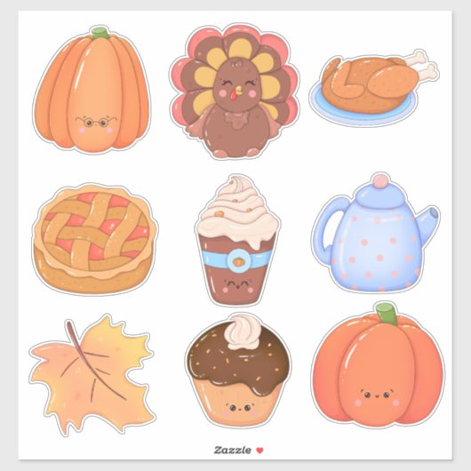 Thanksgiving Clipart Stickerblad Sticker (Vel)