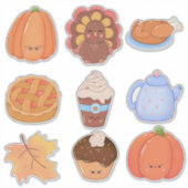 Thanksgiving Clipart Stickerblad Sticker (Voorkant)